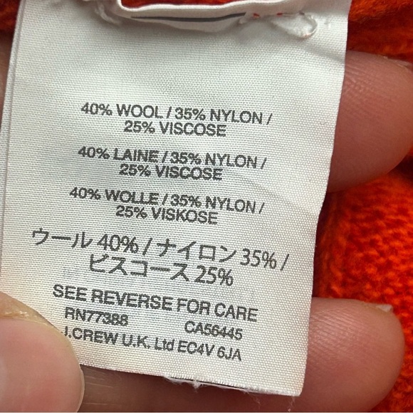 J. Crew Orange Cable Knit Crew Neck Sweater - Picture 4 of 5